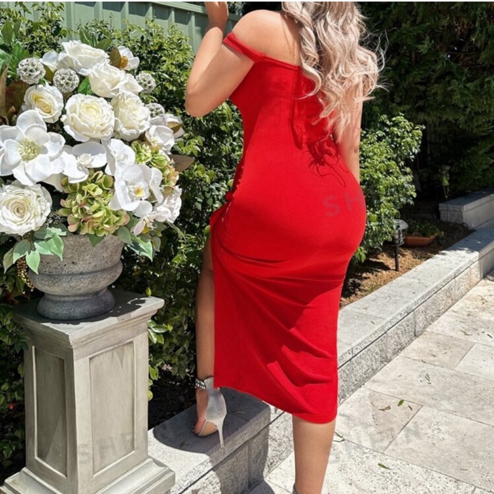 Midi Open Slit Dress